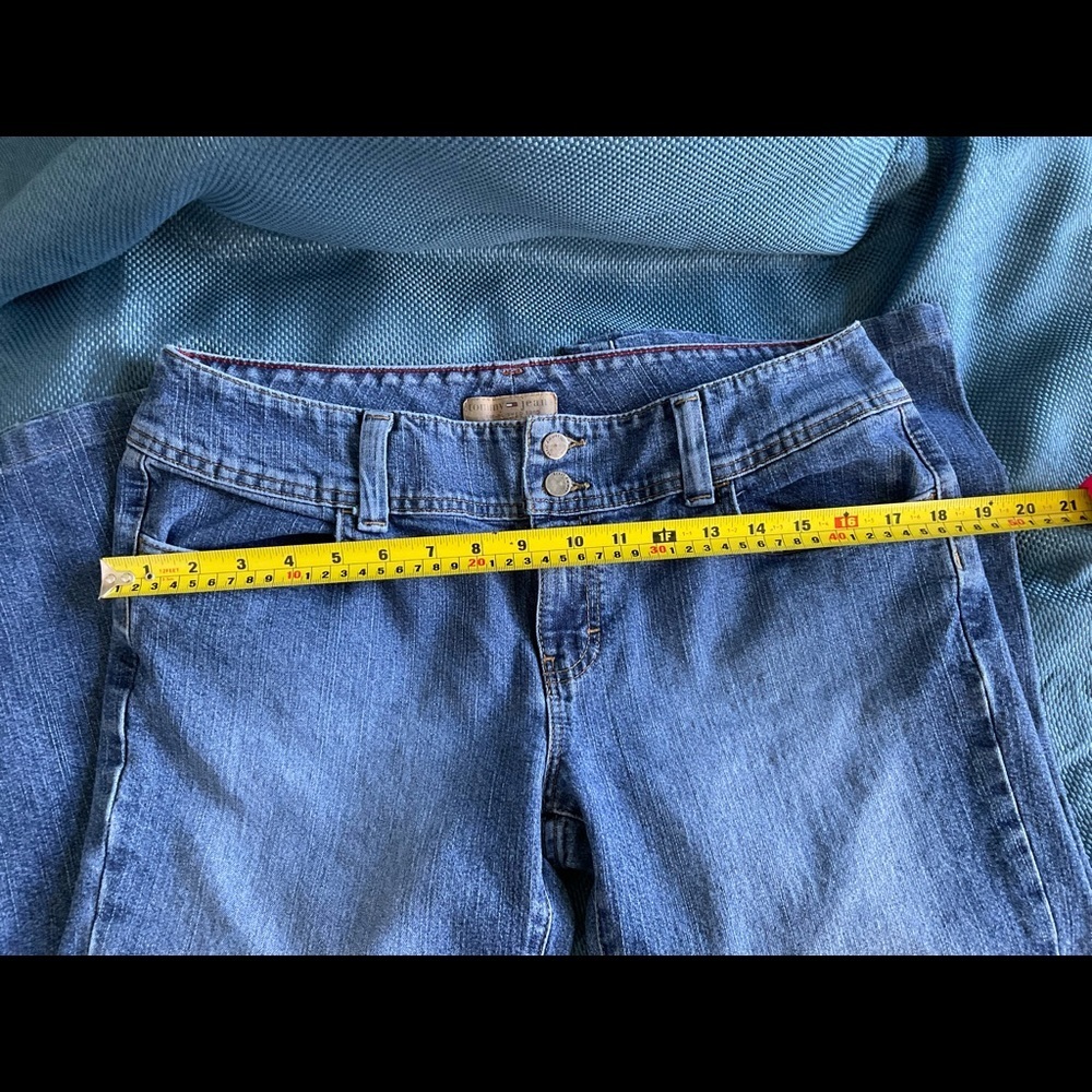 Vintage Y2K Tommy Jeans Flare Denim Tommy Hilfiger Double Button sz 11 Jeans - Picture 7 of 10